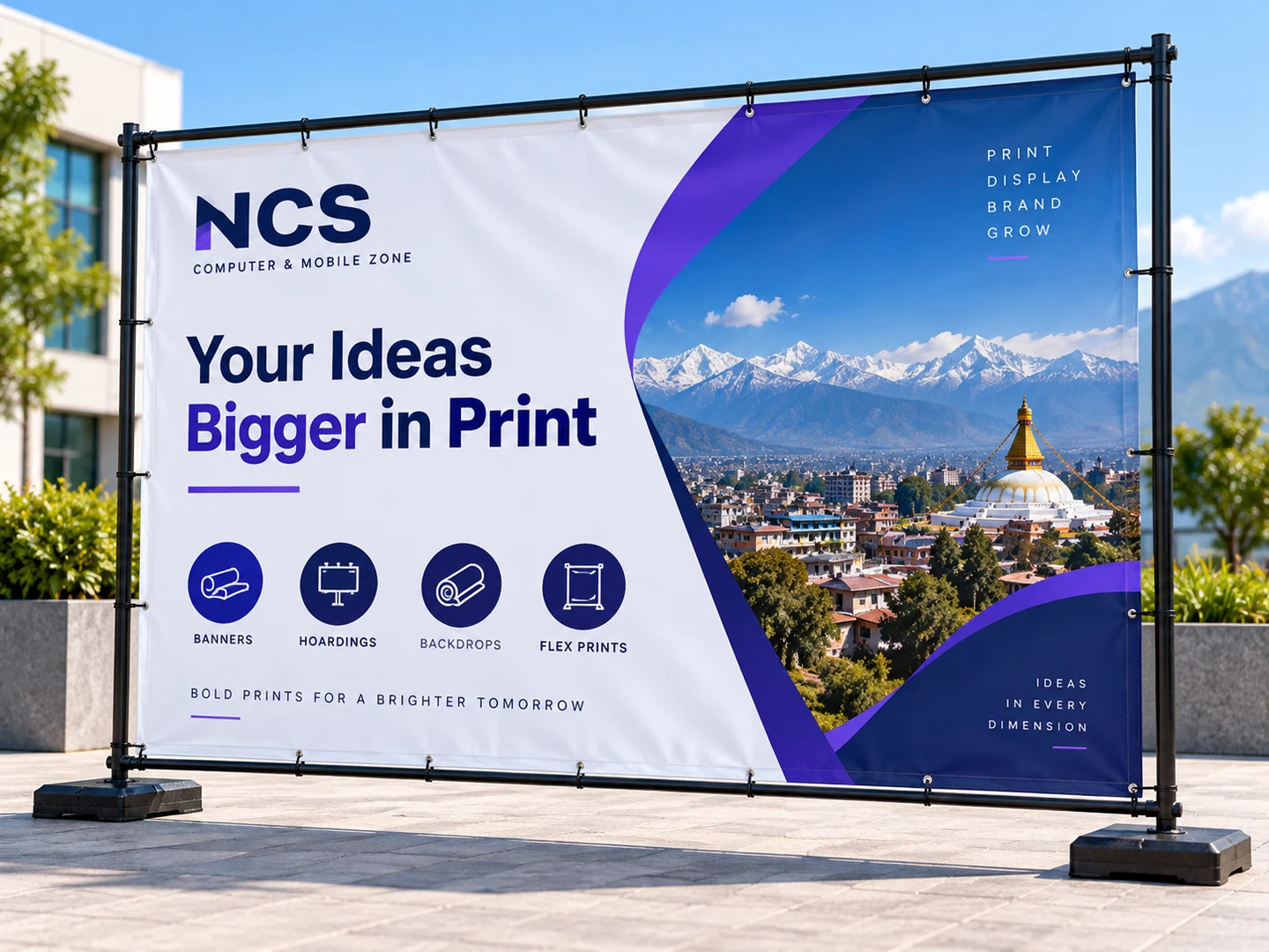 High-quality outdoor flex banner and large-format signage example